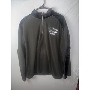 Walt Disney World Parks 1/4 Zip Fleece Pullover Mens XL Gray Embroidered